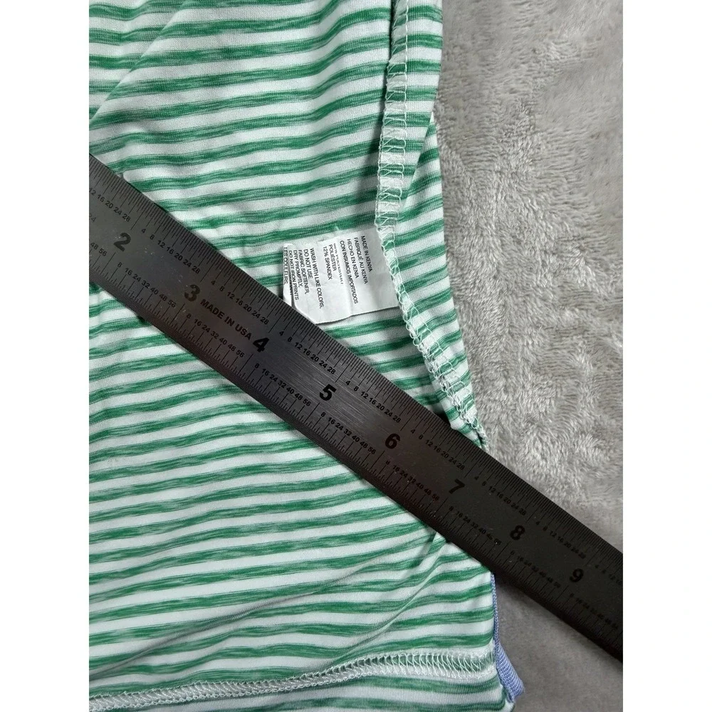 IZOD Golf Polo Shirt Mens‎ Large Green White Striped Short Sleeve Performance